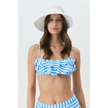 Siperli Hasır Plaj Şapkası Y25730-27 Beyaz