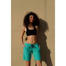 C&city Kadın Büyük Beden Likralı Deniz Şort C1850 Mint