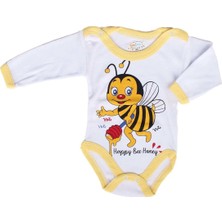 Sarı Arılı Baskılı Uzun Kollu Bebek Zıbın - 1010919