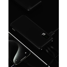 Blic Bpb4 10.000MAH LED Işıklı Powerbank Siyah | 4 Cihaz Aynı Anda Şarj | Dahili 3in1 Kablo