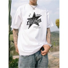 Woodroffe Stars Baskılı Oversize Erkek T-Shirt Salaş Boyfirend