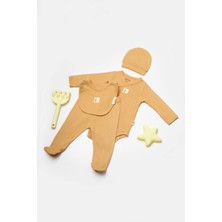 BabyCosy Organic Wear Bebek 4'lü Uzun Kollu Set, %50 Bambu %50 Organic Pamuk, Bebek - Yenidoğan - CSYB9009