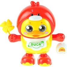 Oyuncak Sevimli Yavru Ördek Işıklı Sesli Rüzgar Güllü 20 cm