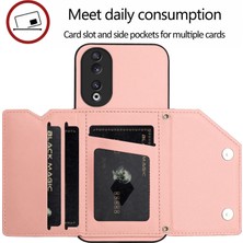 Bdt Shop Honor 90 Için Darbeye Dayanıklı Cüzdan Kılıf Manyetik Kapatma, Dahili Bilek Kayışı ve Kart Yuvaları (Yurt Dışından)
