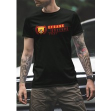 Efsane 1925 Bisiklet Yaka Yüksek Kalite Baskılı Siyah T-shirt