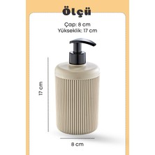 1 Adet Akrilik Sıvı Sabunluk Mutfak Banyo Sabunluk Seti- 500 ml Cam Değildir- Bej