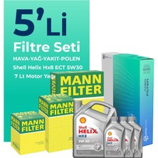 Mann Filter Mercedes E220 Dizel Filtre Bakım Seti Shell Motor Yağlı (2018-2022) 5 Li