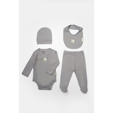 Bebek 4'lü Uzun Kollu Set, %50 Bambu %50 Organic Pamuk, Bebek - Yenidoğan - CSYB9011