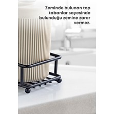 Metal Standlı Süngerli Tekli Bej Renk Akrilik Bulaşık Deterjanı Sıvı Sabunluk -Bez Askılığı