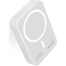  15W Huawei Mate 40 Pro 5g Ileuyumlu Magsafe Destekli Beyaz Powerbank- Stand 10000MAH TXM10