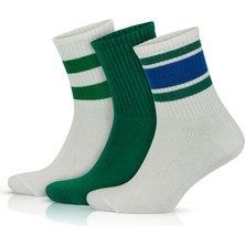 Gowith 3 Çift Pamuklu Çemberli Kısa Yarım Konç Kolej Tipi Spor Patik Yıkamalı Kadın Çorap 2501