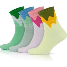 Pamuklu Renkli Kolej Çorabı