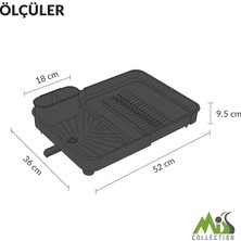 Açılır Kapanır Bulaşıklık Tabaklık, 40.4 x 32 x 8.6 Cm, Plastik, Antrasit