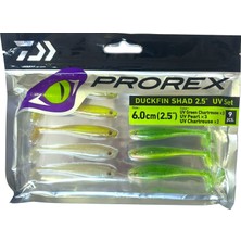 Daiwa Prorex Duckfin Shad 6cm 9 Adet Silikon Yem (Uv Set)