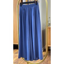 Beli Lastikli Geniş Paça Modal Etekli Pantolon 8809 - Indigo