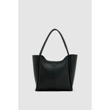 Zovin Fermuarlı Büyük Boy Omuz, Kol ve El Çantası Siyah