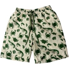 Baskılı Erkek Çocuk Deniz Şortu Çanta Hediyeli 7031