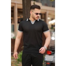 Defy Moda Erkek Hemşire Yaka Kısa Kollu Tişört