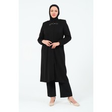 Aykal Büyük Beden Kadın Tesettür Hakim Yaka Içi Astarlı Örme Kumaş Mevsimlik Kap