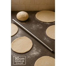Ülgenev 2'li Alüminyum  Paslanmaz Metal Masterchef Pratik 60-90 cm Hamur, Yufka Açıcı Oklava