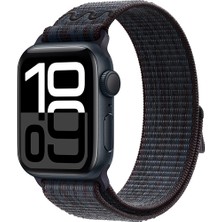 Maks Technology Watch 10 42MM Uyumlu Krd-91 Hasır Kordon Strap Kayış-Siyah-Mavi