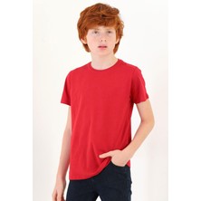 Zepkids Bisiklet Yaka Kırmızı Renk Erkek Çocuk Tshirt