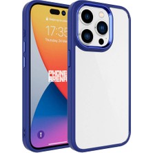 Maks Technology iPhone 15 Pro Max Kılıf Mkst Krom Kapak-Lacivert