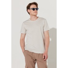 Altınyıldız Classics Erkek Gri Slim Fit Dar Kesim %100 Pamuk Bisiklet Yaka Tişört