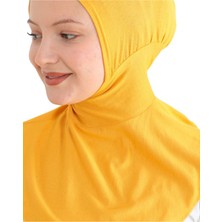 Kadın Boyunluklu Hijab Tesettür Pratik Spor Bone - Sarı