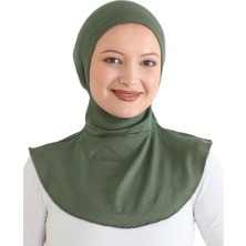 Kadın Boyunluklu Hijab Tesettür Pratik Spor Bone - Haki