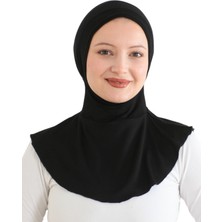 Kadın Boyunluklu Hijab Tesettür Pratik Spor Bone - Siyah