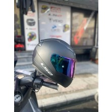 Ls2 Rapıd Mat Siyah Kask - Gökkuşağı Vizör