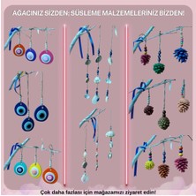 6 Adet Boncuklu ve Deniz Kabuklu Ev, Balkon, Bahçe ve Ağaç Süsü -  Duvar Dekorasyon Ürünleri