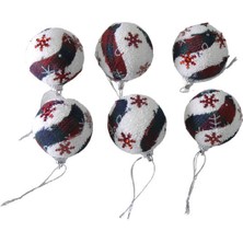 Orca Yılbaşı Süsü Desenli Pvc Çam Ağacı Topu 4,5 cm 6lı ORC-YIL-22469