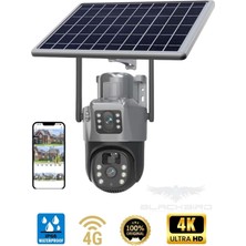 Ensiga Pro 4g Solar Dual Lens Hareketli Gece Görüş Dual Lens 6mp Uzaktan Izleme Akıllı Kamera 128GB