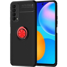 Maks Technology Huawei P Smart 2021 Kılıf Mkst Ravel Silikon Kapak-Siyah-Kırmızı