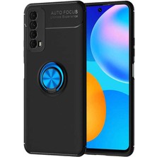 Maks Technology Huawei P Smart 2021 Kılıf Mkst Ravel Silikon Kapak-Siyah-Mavi