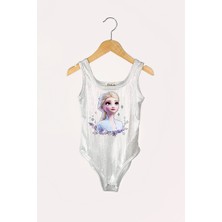 Duca Kids Parıltılı Askılı Çıtçıtlı Elsa Kız Body ve Kabarık Tütü Etek 2 Li Takım
