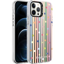 Maks Technology iPhone 12 Pro Uyumlu Desenli Mkst Silver Sert Kapak-Noktalar