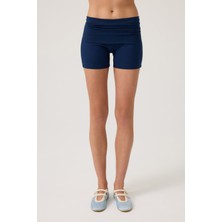 Los Ojos Lacivert Katlanabilir Bel Detaylı Şort Lounge Shorts