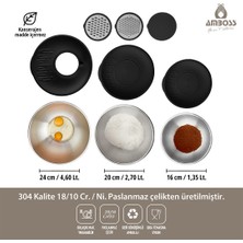 Amboss Satin 9 Parça Kapaklı Rendeli Kase Seti