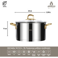 Amboss Diamond 18 Parça Paslanmaz Çelik Gold Çeyiz Seti Dia-6268