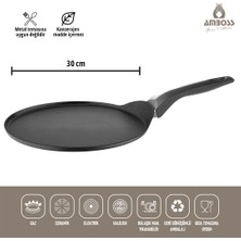 Amboss Mocca 30 cm Krep Tavası Siyah KRE-7678