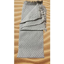 Hc Company Fabricon %100 Pamuk Plaj Örtüsü 170X220 cm – Gri Elmas Desen Saçaklı