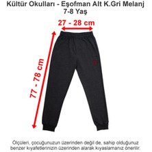 Kültür Okulları-Kültür 2000 Koleji Eşofman Alt Koyu Gri Melanj 7-8 Yaş