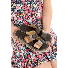 Crea Çok Renkli Siyah Hakiki Deri Cırtcırtlı Günlük Kadın Terlik