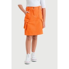 Kız Çocuk Kargo Cepli Keten Etek 2926