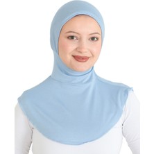 Kadın Boyunluklu Hijab Tesettür Pratik Spor Bone - Bebe Mavisi