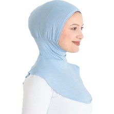 Kadın Boyunluklu Hijab Tesettür Pratik Spor Bone - Bebe Mavisi