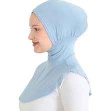 Kadın Boyunluklu Hijab Tesettür Pratik Spor Bone - Bebe Mavisi